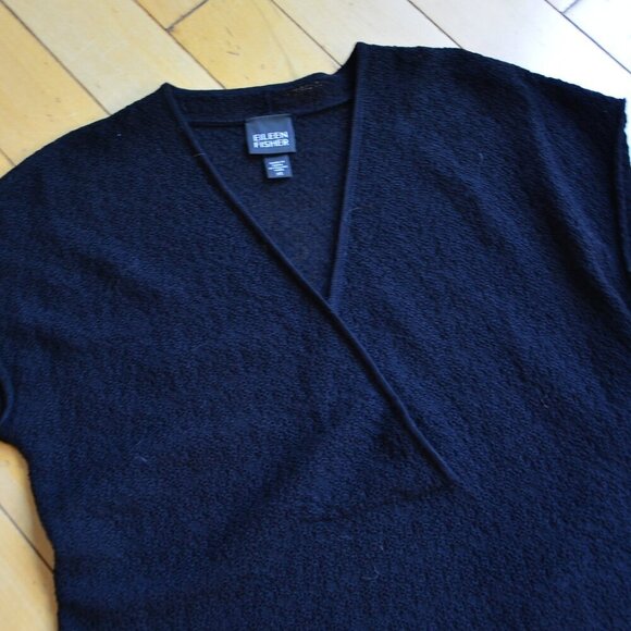 Eileen Fisher Black Washable Wool Crepe Dress size XS black - Picture 2 of 5